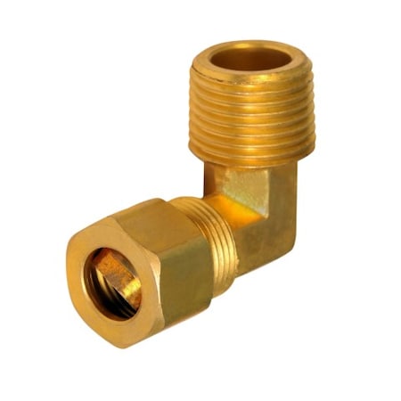 Everflow 3/8 O.D. COMP x 3/8 MIP 90 Degree Elbow Pipe Fitting, Lead Free Brass C69-38-NL